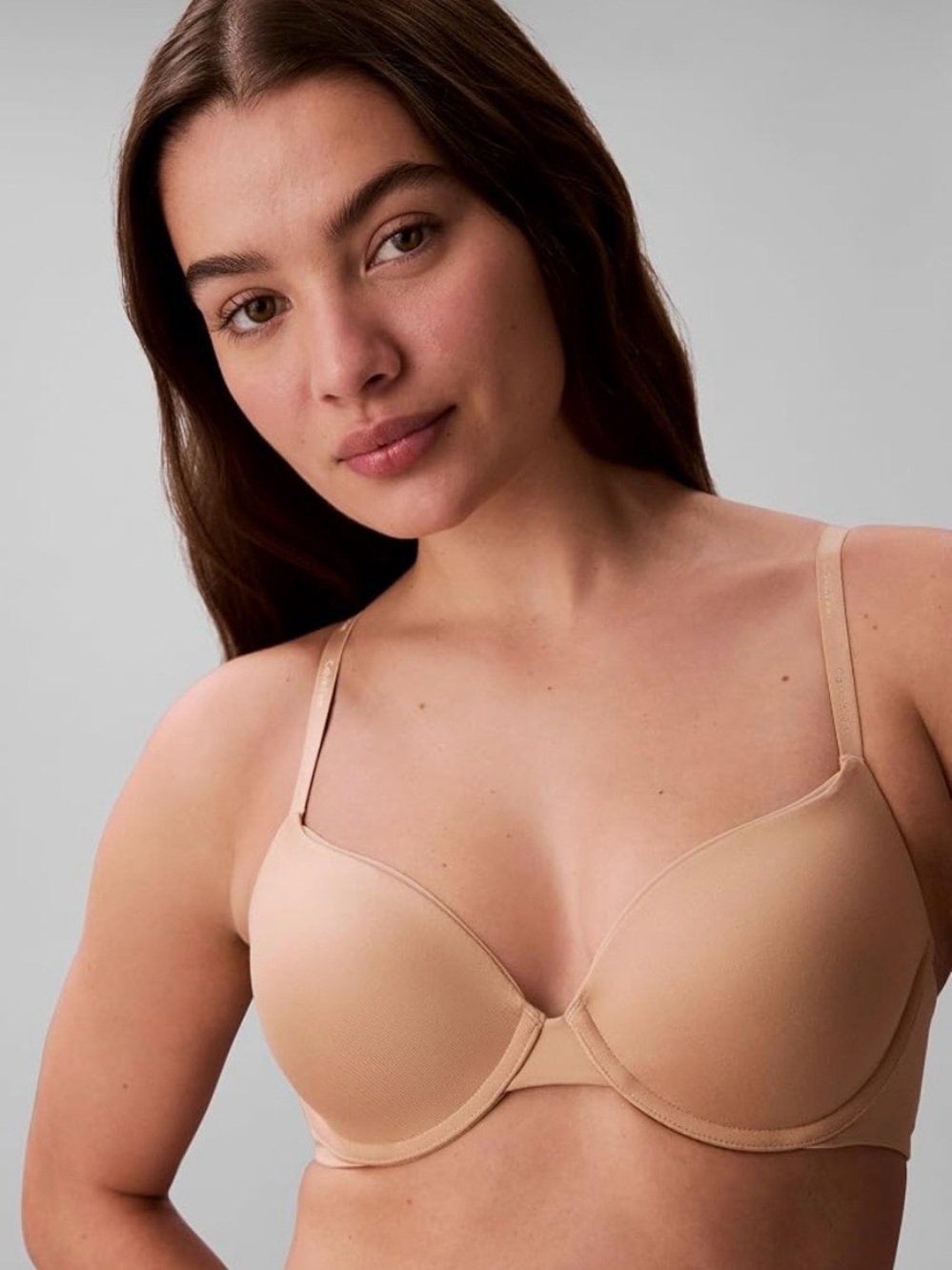 Calvin Klein Women’s Constant Convertible Strap Lightly Lined Demi Bra / Beige